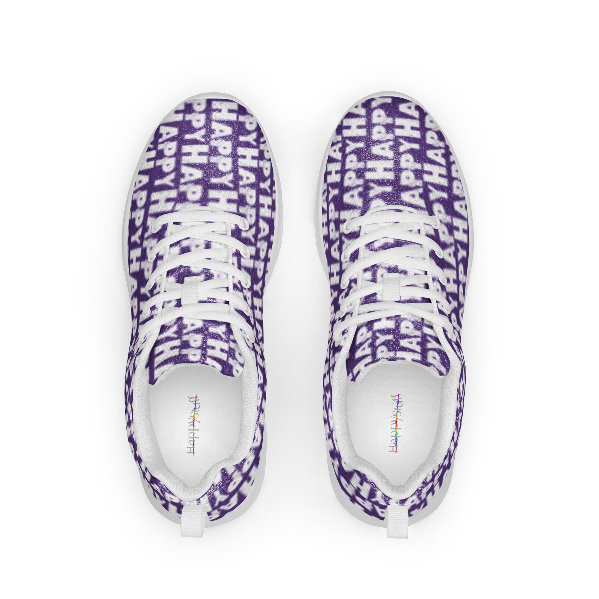 Purple Sneakers Happy Sponge Print Men s Athletic Shoes