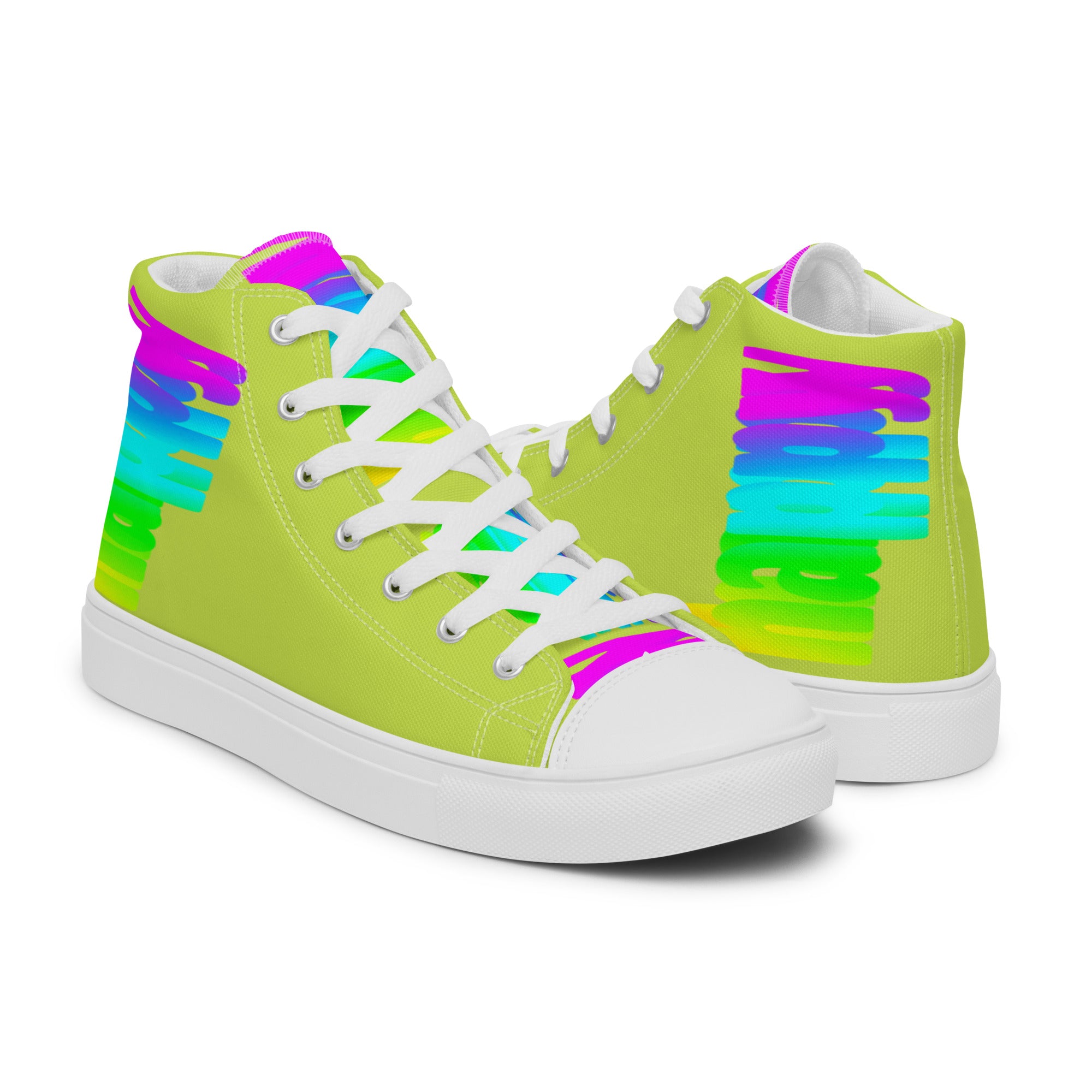 Men's Hightop Canvas Shoe, art Printed Shoes, abstract store art Sneakers, Sneakers for man, pride shoes, rainbow shoes, rainbow sneakers