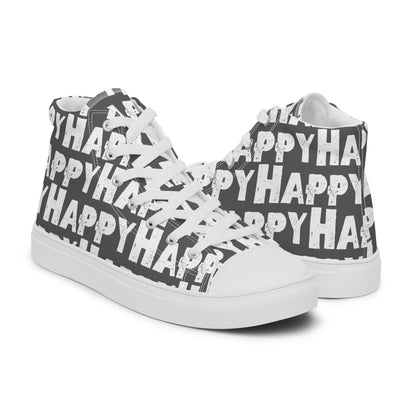 Happy Shoes "Happy" Sponge Print Canvas Men's Slate Grey High Tops