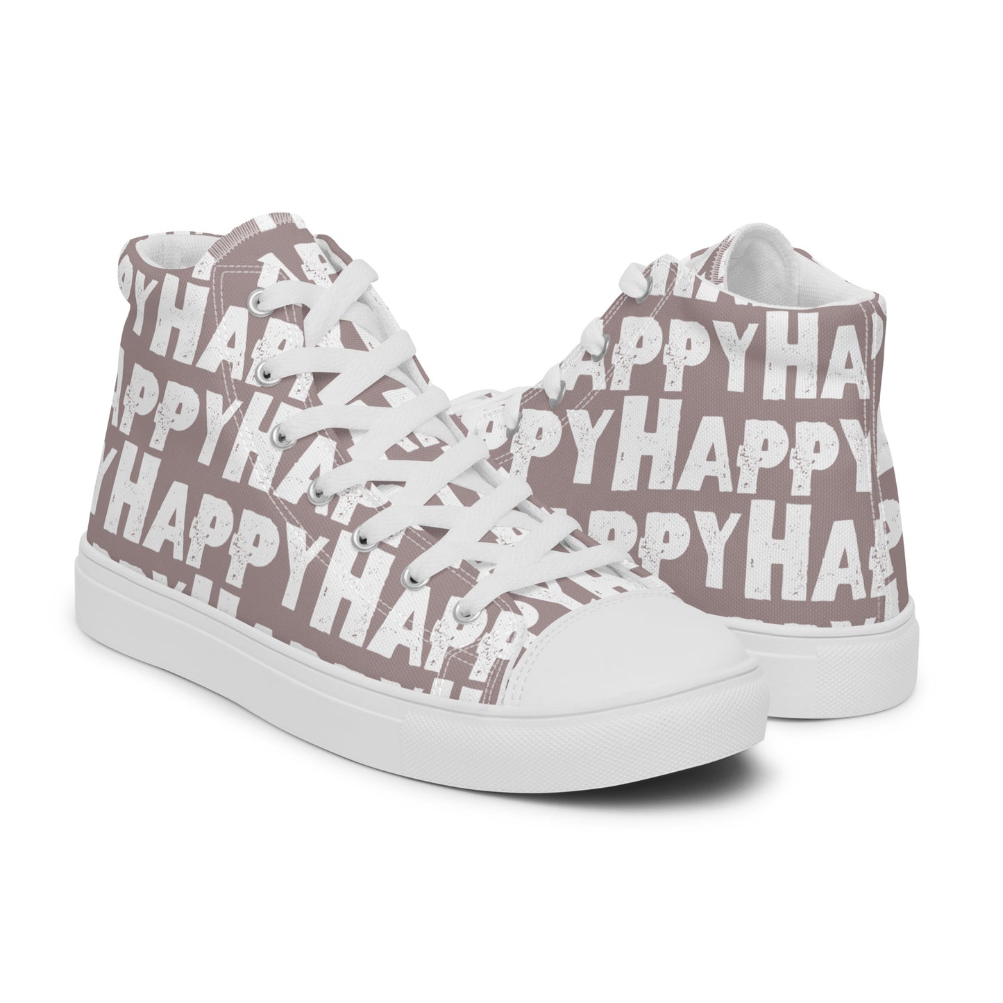 Happy Shoes "Happy" Sponge Print Canvas Men's Taupe High Tops