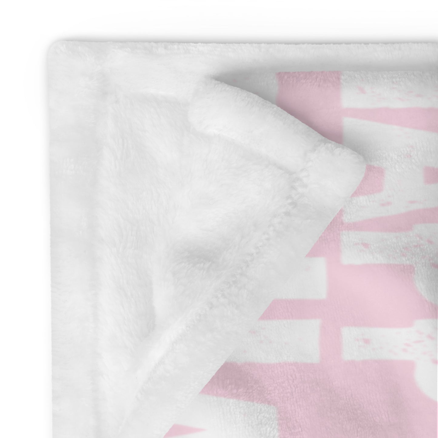 Throw Blanket "Happy" Sponge Print Baby Pink Soft Blanket