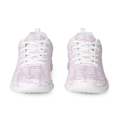 Happy Sponge Print pink sneakers sleek front view rubber tread detail HappyStuff brand lace up womens athletic shoes